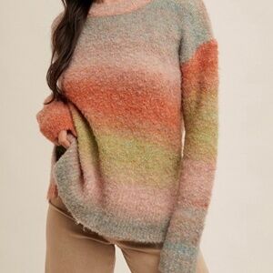 Hem & Thread NWT Colorful Ombre Sweater - Womens Size Large